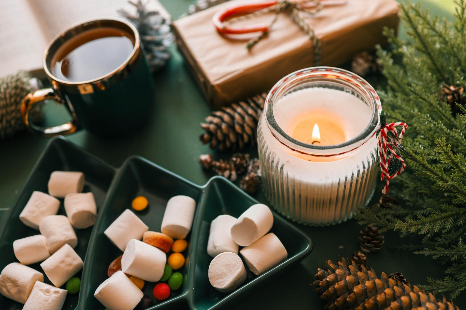 candy cane candle